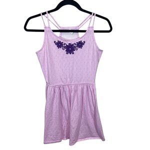 Girls pink Gymboree summer dress embroidered floral size 12 cotton